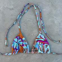 Load image into Gallery viewer, Turquoise Blossom Triangle Bikini Top
