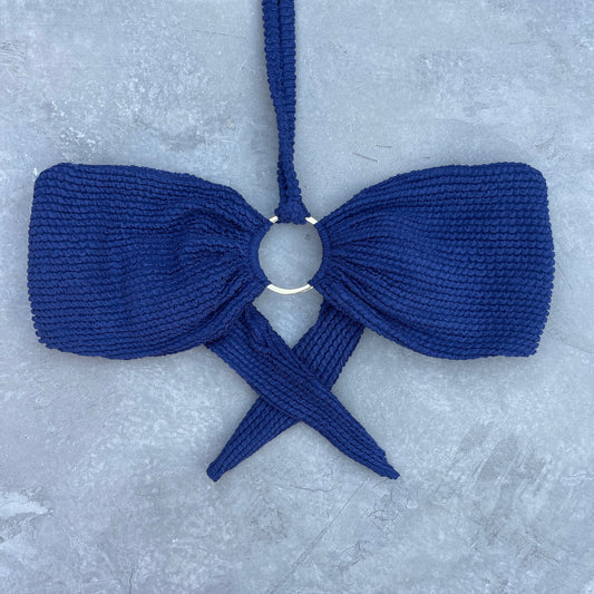 Midnight Waves Textured Strapless Bikini Top