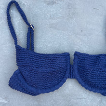 Load image into Gallery viewer, Midnight Waves Textured Panneled Bikini Top
