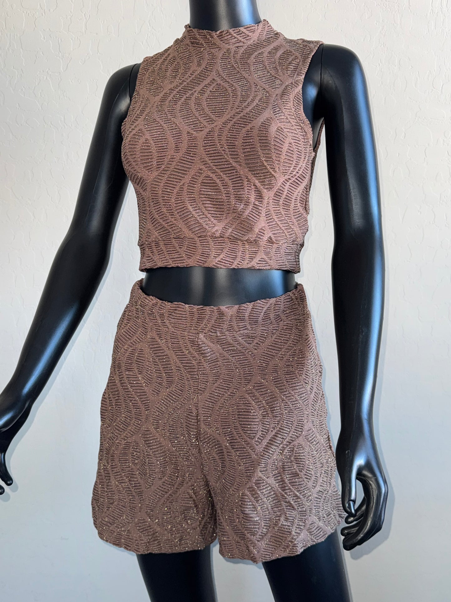Mallorca Brown Sparkling Macrame Seamless Short