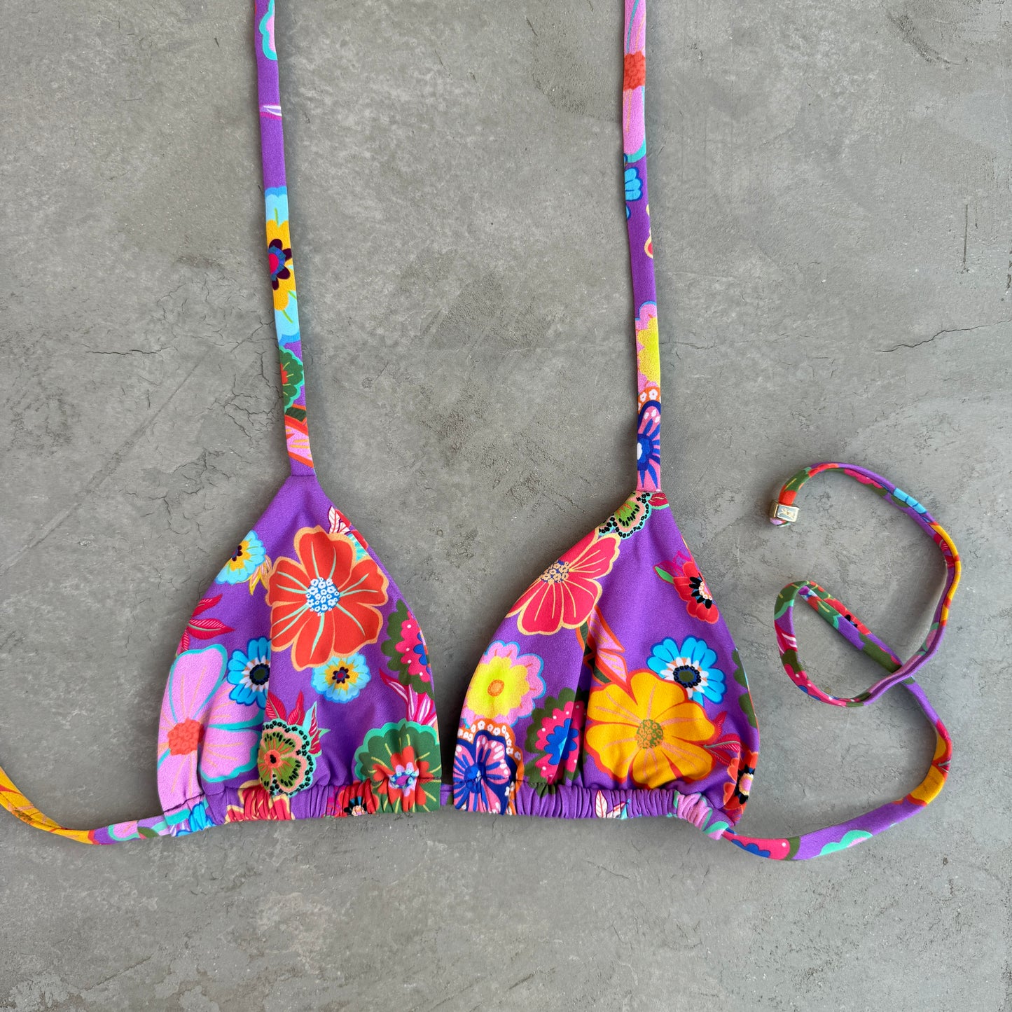 Floral Carnival Triangle Bikini Top