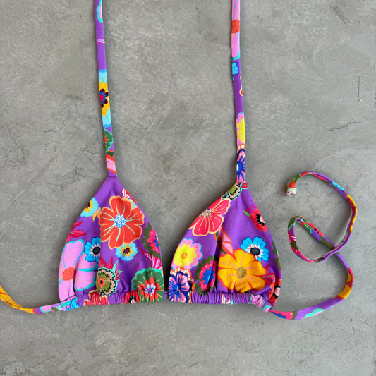 Floral Carnival Triangle Bikini Top