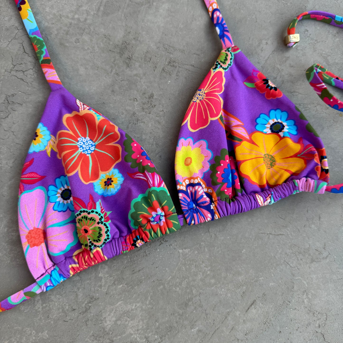Floral Carnival Triangle Bikini Top