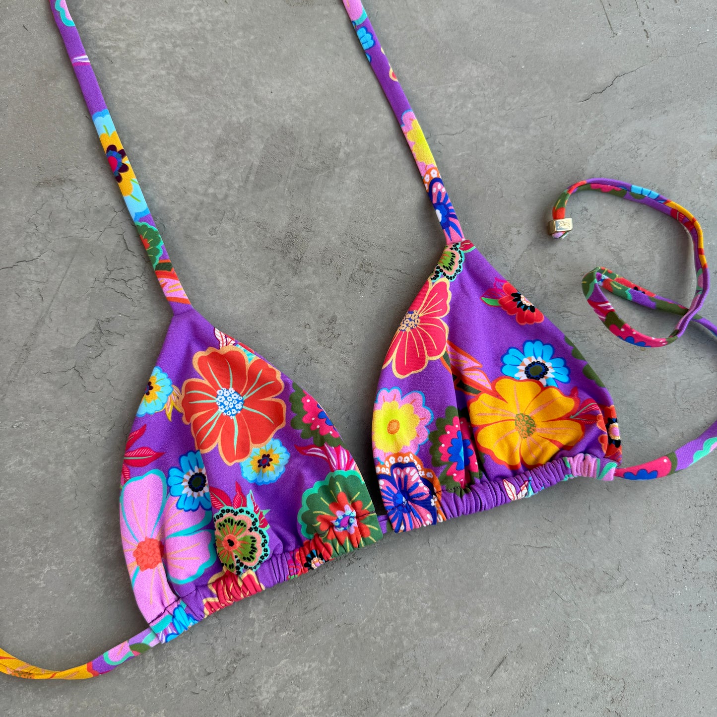 Floral Carnival Triangle Bikini Top