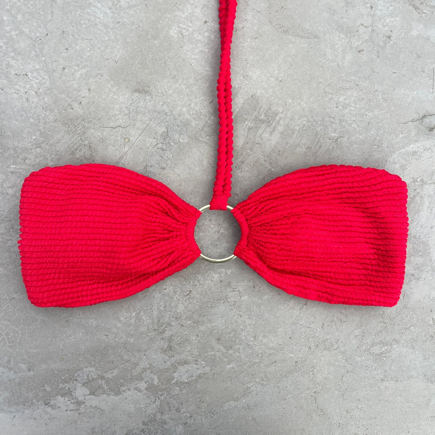 Mexican Chili Textured Strapless Bikini Top