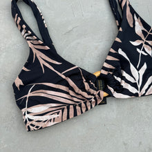 Load image into Gallery viewer, Bleached Leaves Black Cassia Bikini Top
