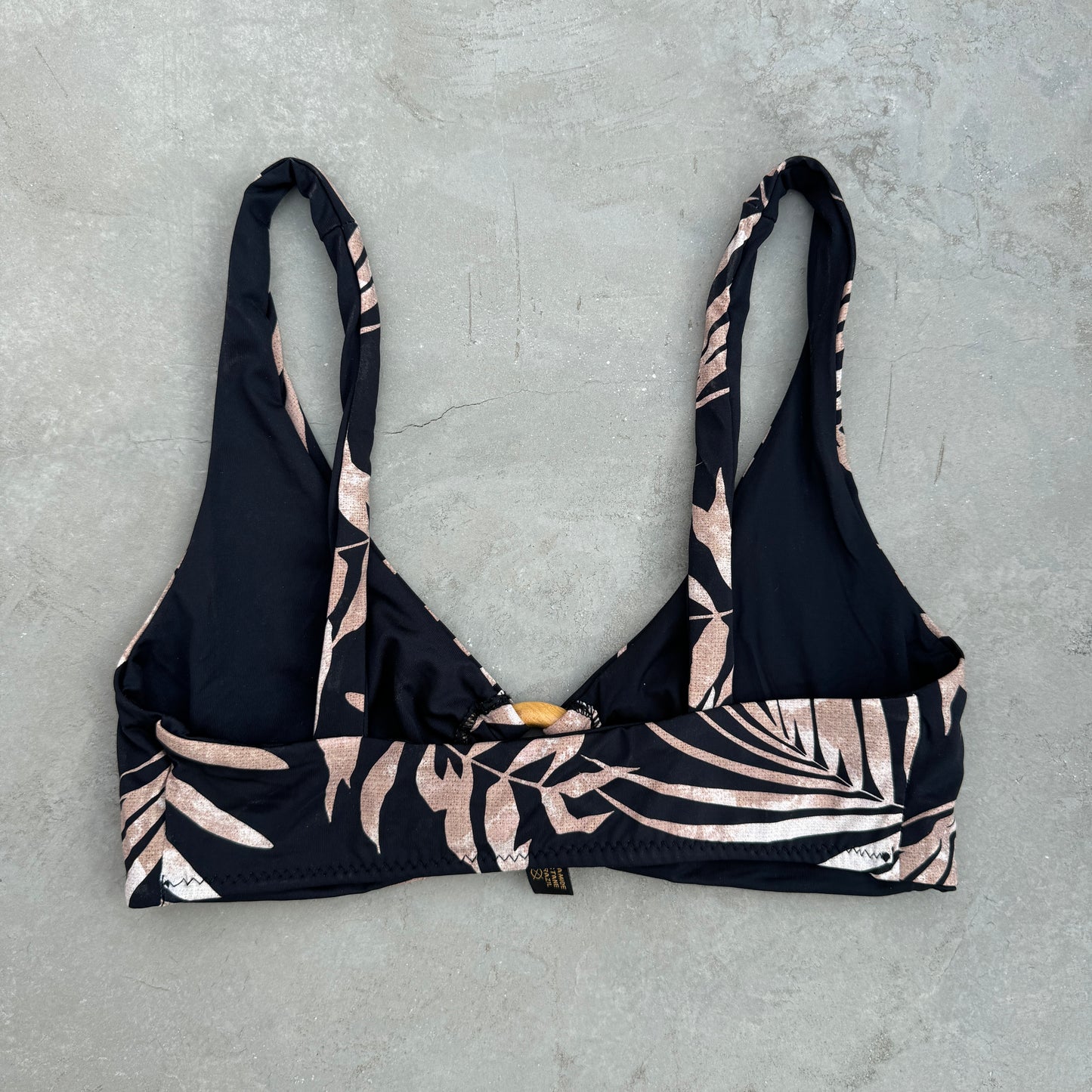 Bleached Leaves Black Cassia Bikini Top
