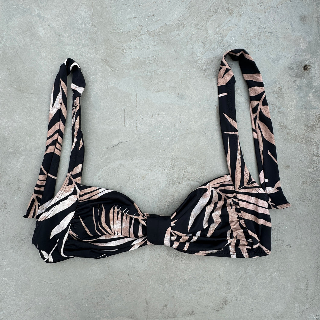 Bleached Leaves Black Leda Bikini Top