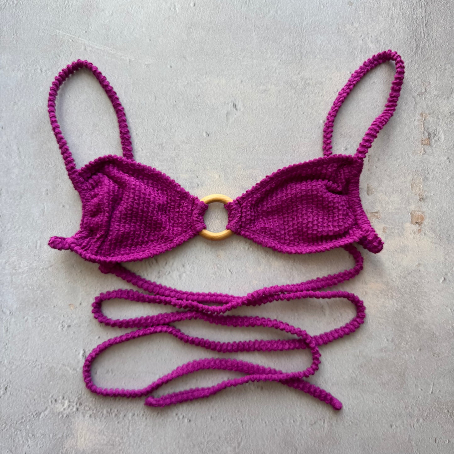 Purple Gaya Textured Kayla Bikini Top