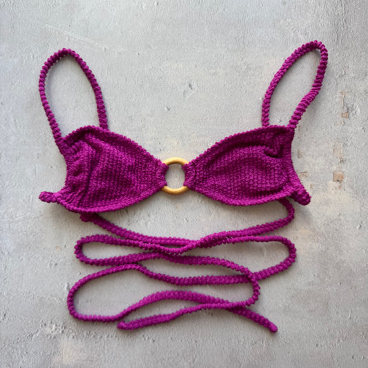 Purple Gaya Textured Kayla Bikini Top