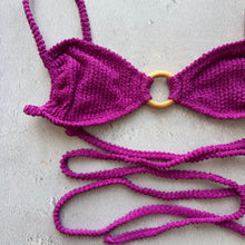 Load image into Gallery viewer, Purple Gaya Textured Kayla Bikini Top
