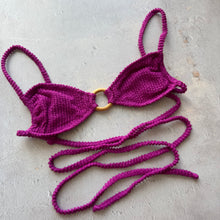 Load image into Gallery viewer, Purple Gaya Textured Kayla Bikini Top
