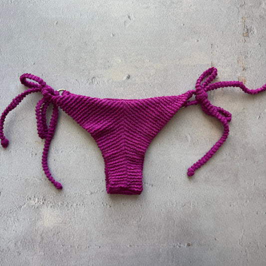 Purple Gaya Textured Katie Side Tie Bikini Bottom
