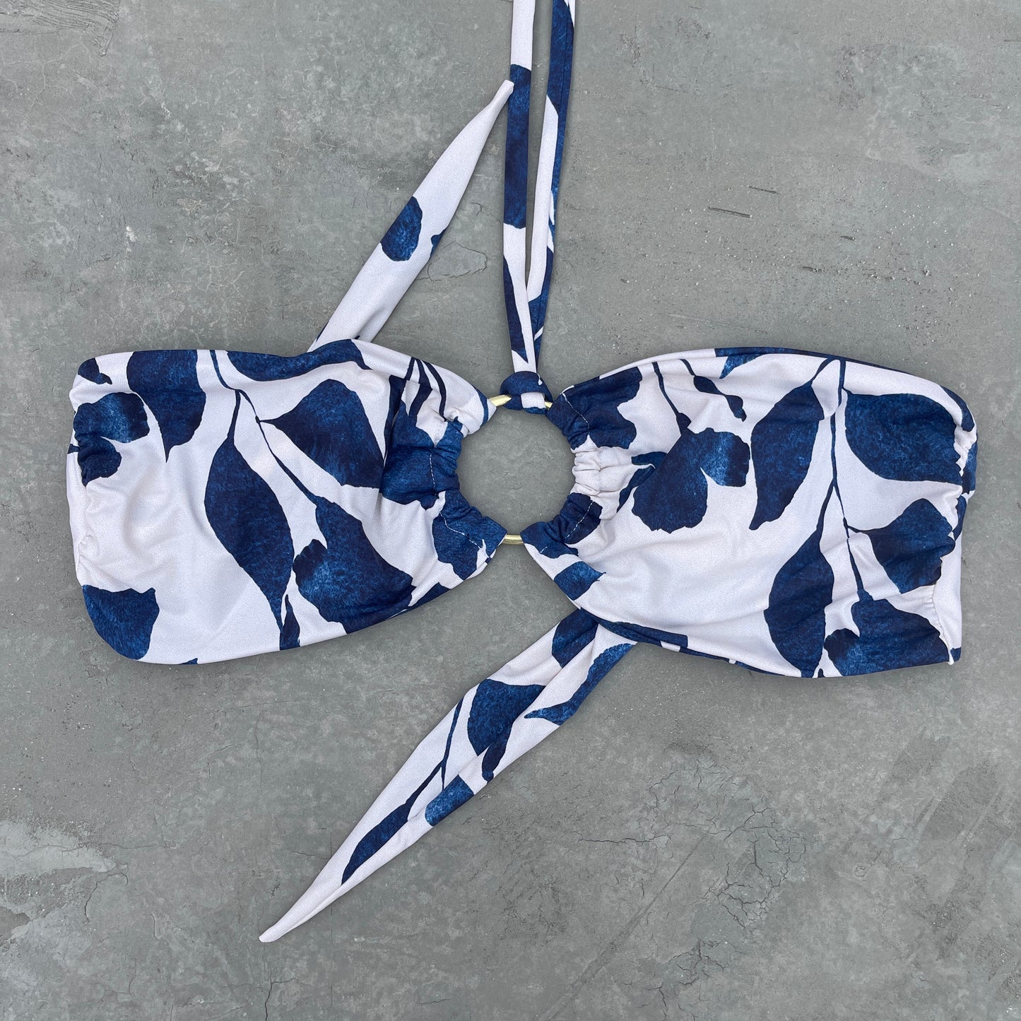 Sapphire Bloom Strapless Bikini Top