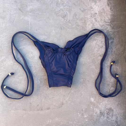 Navy Blue Ripple Side Tie Bottom