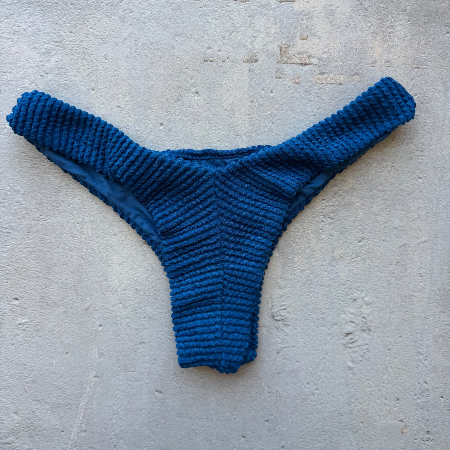 Blue Safira Textured Bia Bikini Bottom