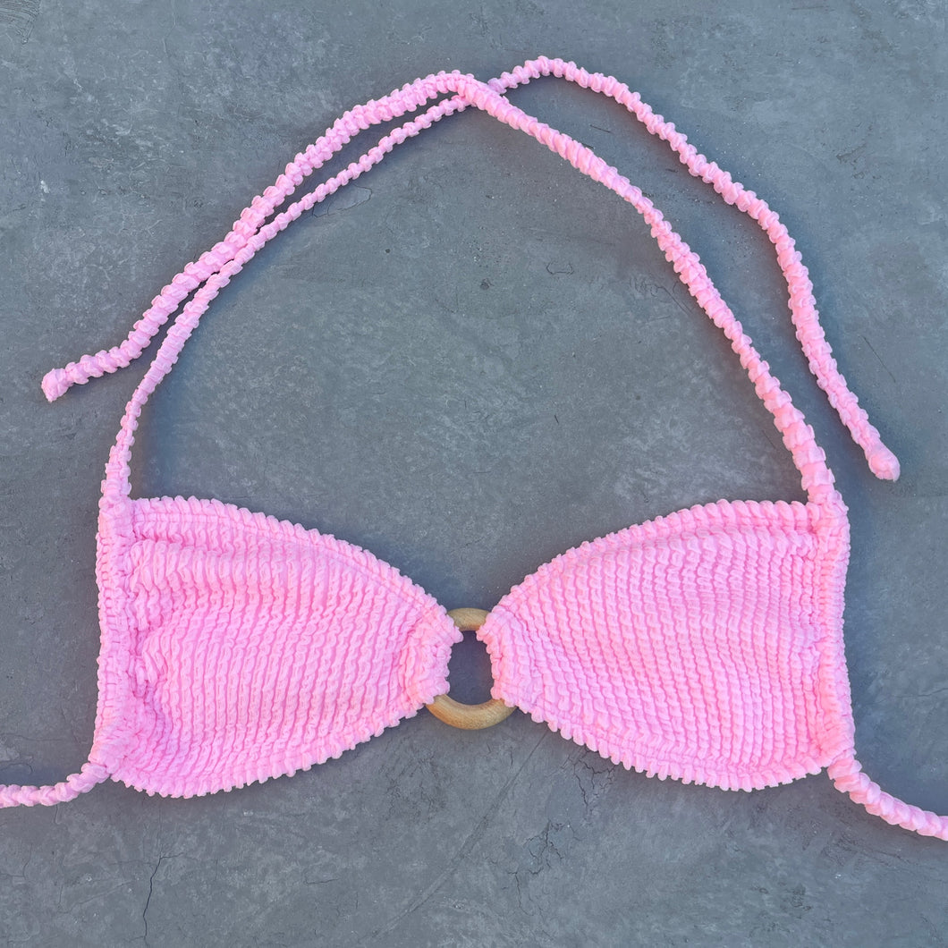 Pink Milk Shake Textured Kayla Bikini Top