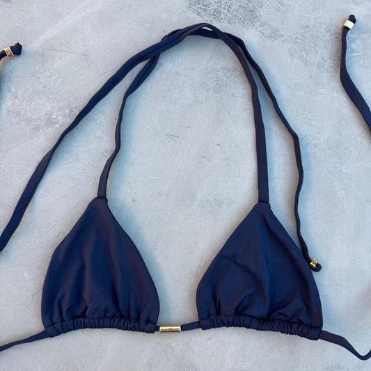Navy Blue Triangle Bikini Top