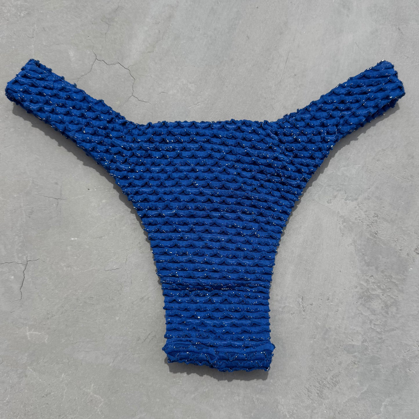 Blue Sparkling Mermaid Weave Textured Bia Bikini Bottom