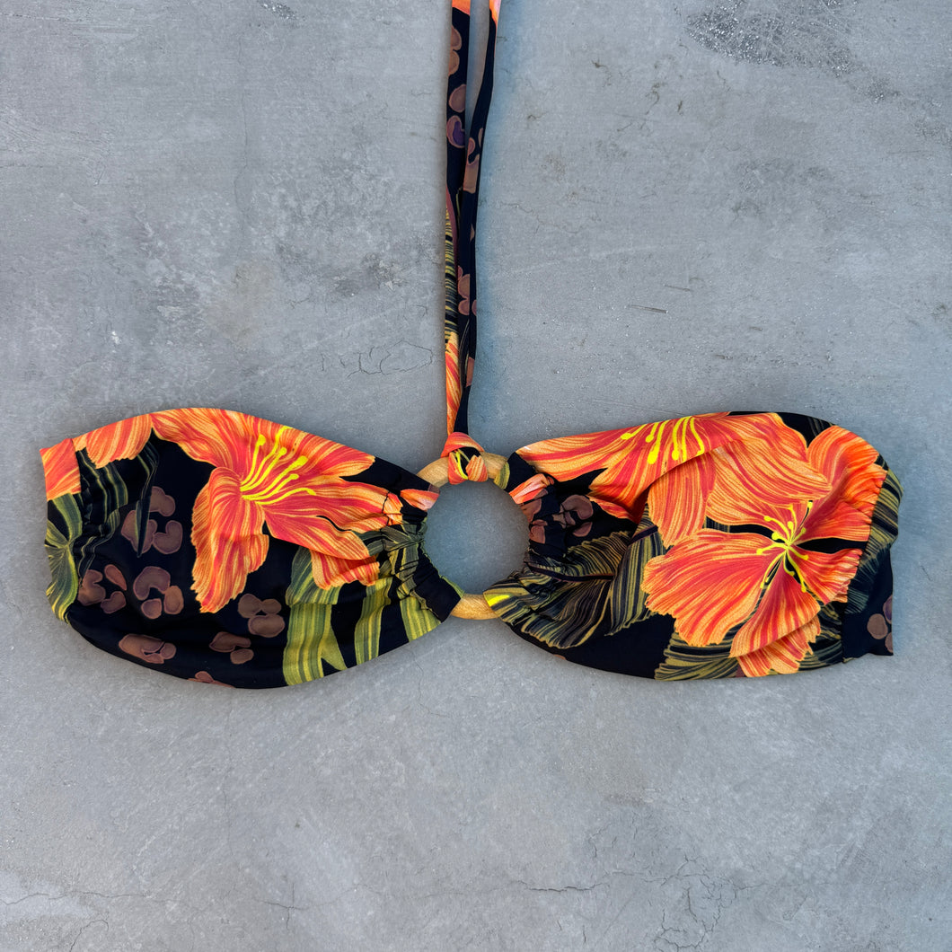 Hawaiian Flame Strapless Bikini Top