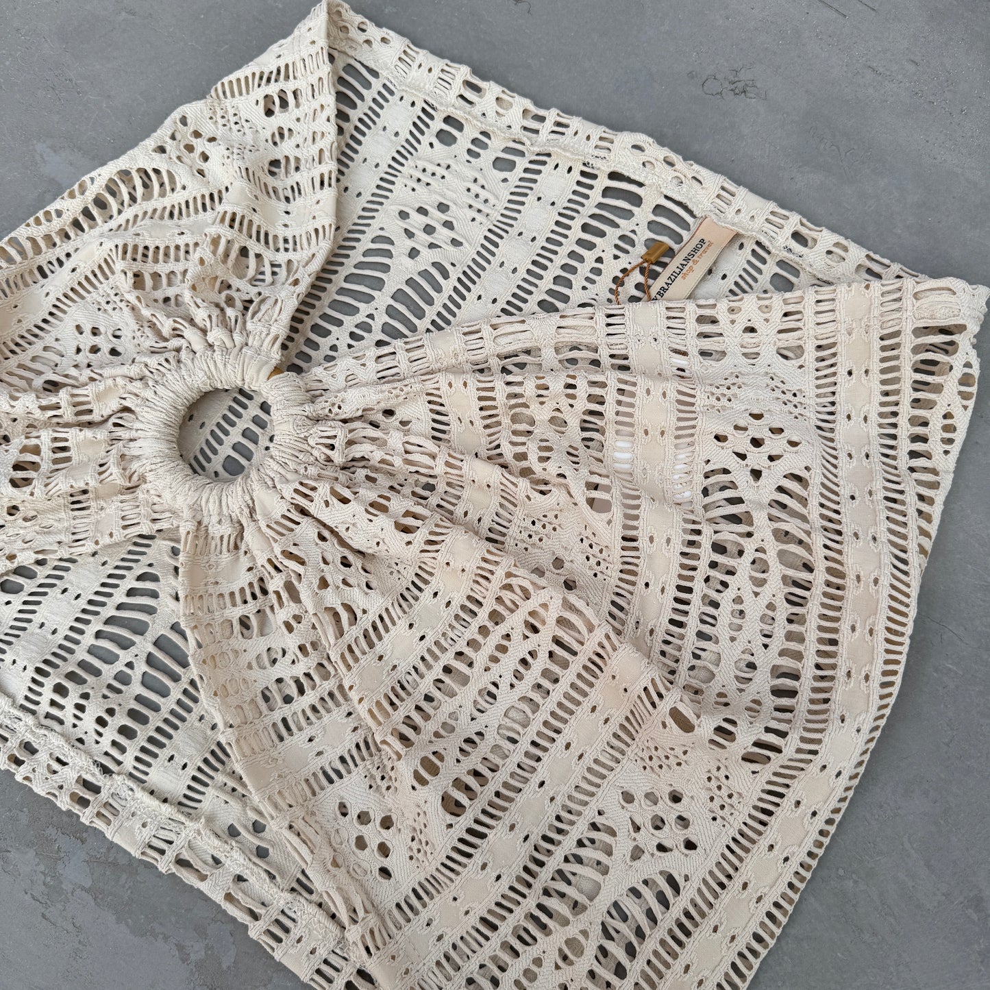 Offwhite Mini Macrame Skirt
