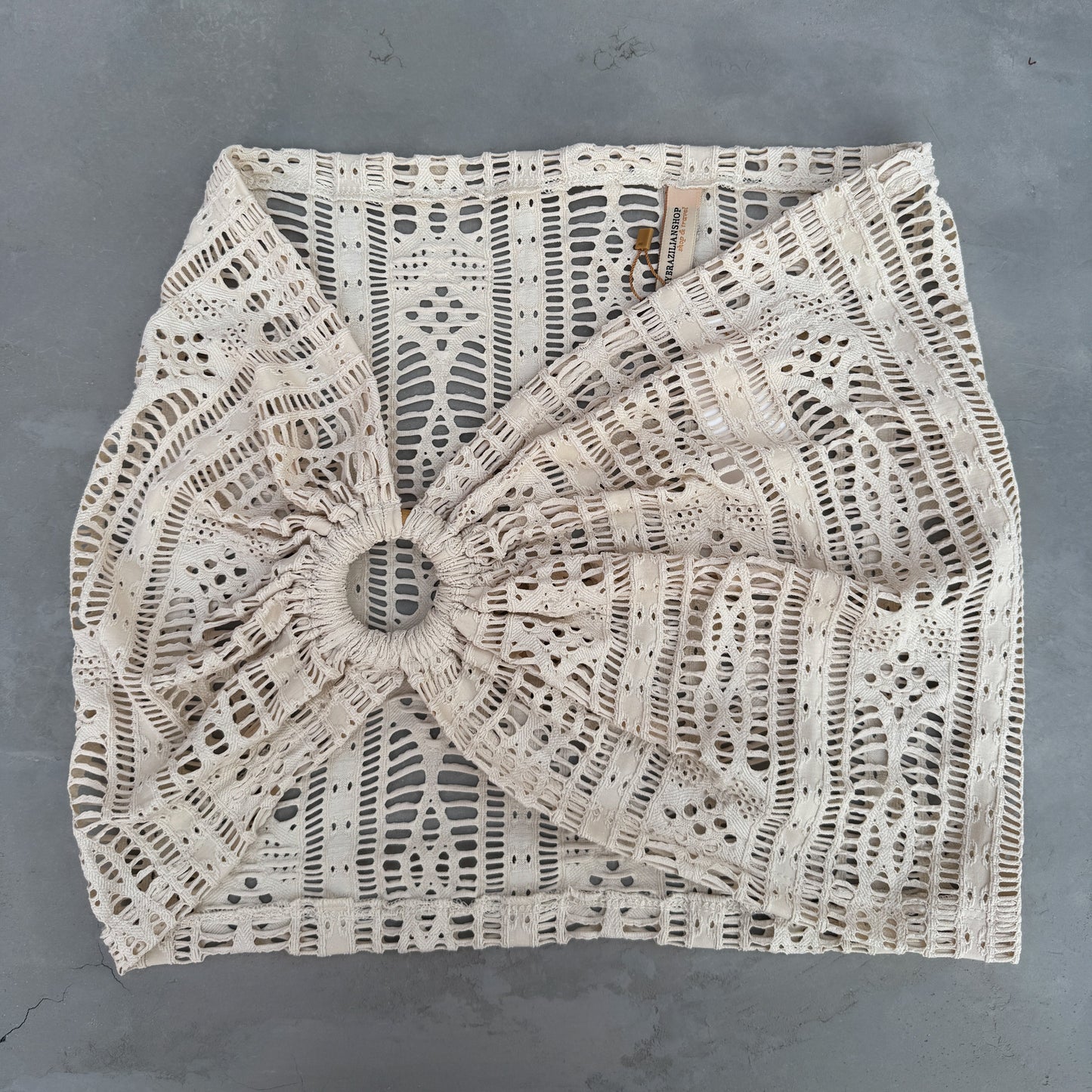 Offwhite Mini Macrame Skirt
