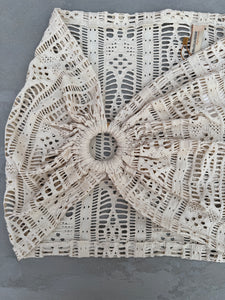 Offwhite Mini Macrame Skirt