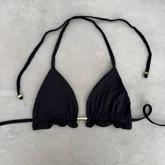 Light Black Triangle Frill Bikini Top