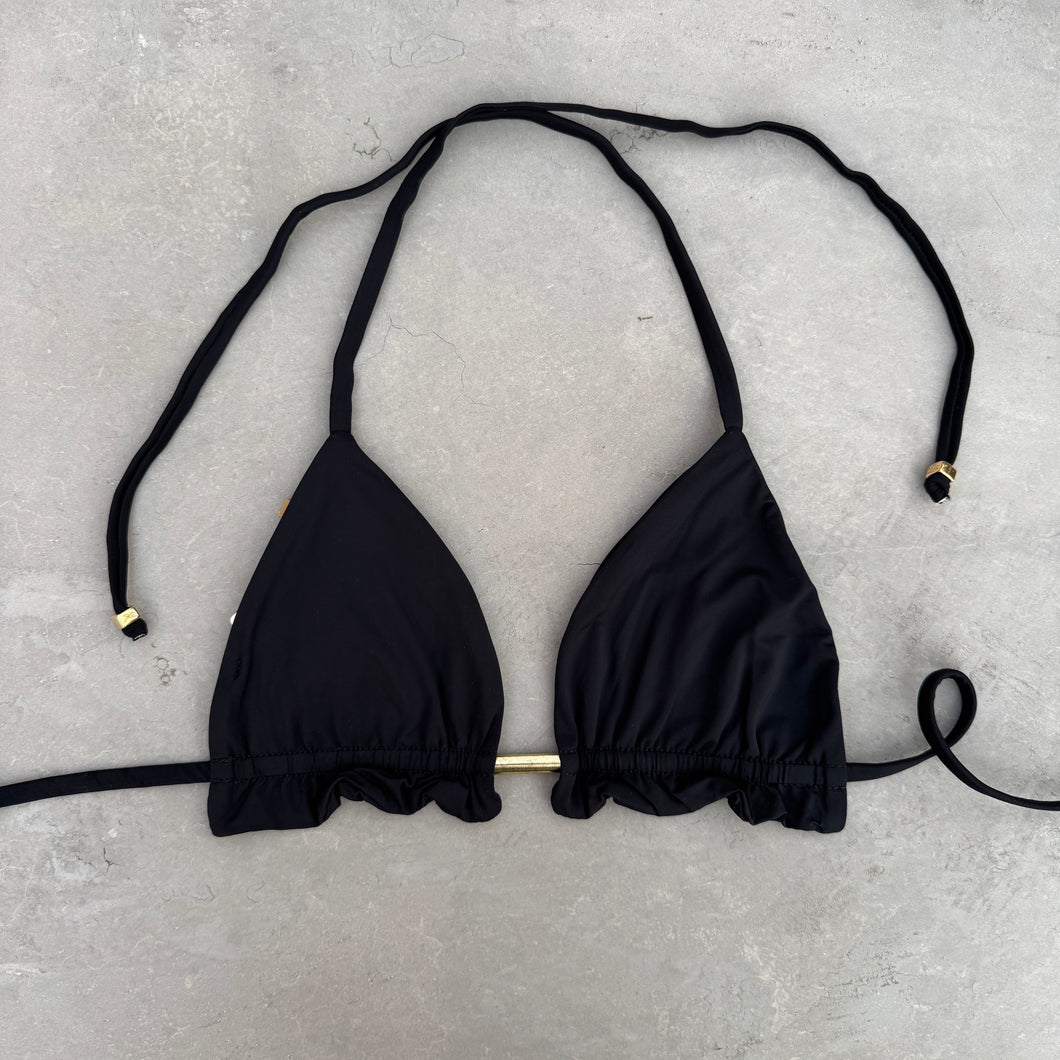 Light Black Triangle Frill Bikini Top