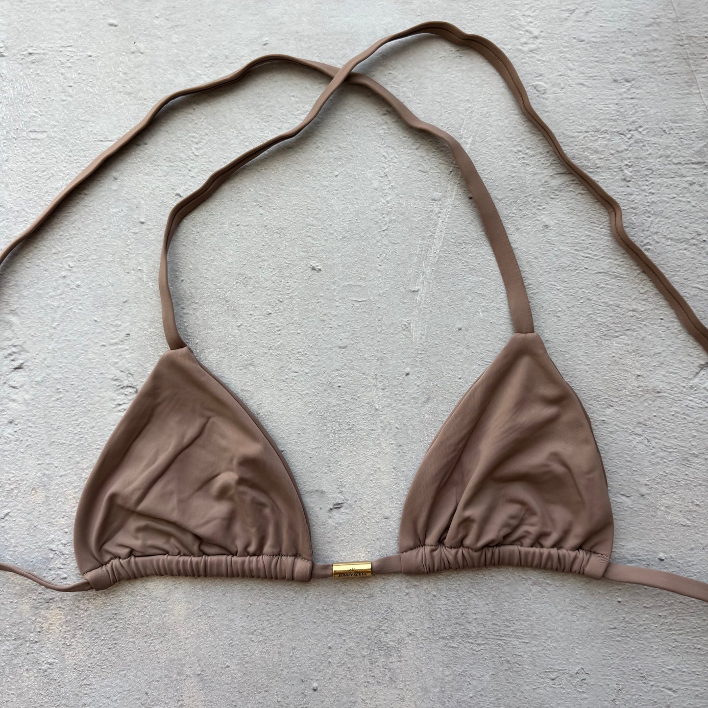 Cappuccino Brown Triangle Bikini Top