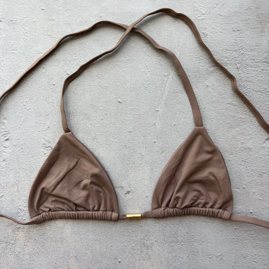 Cappuccino Brown Triangle Bikini Top