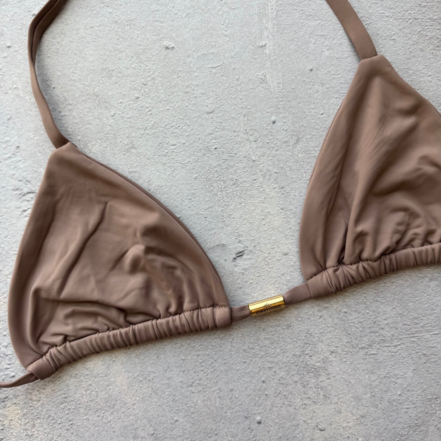 Cappuccino Brown Triangle Bikini Top