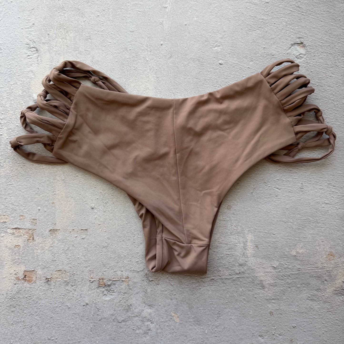 Cappuccino Brown Cheeky Macrame Bikini Bottom