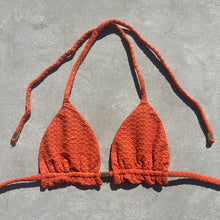 Load image into Gallery viewer, Sunkissed Amber Triangle Frill Bikini Top
