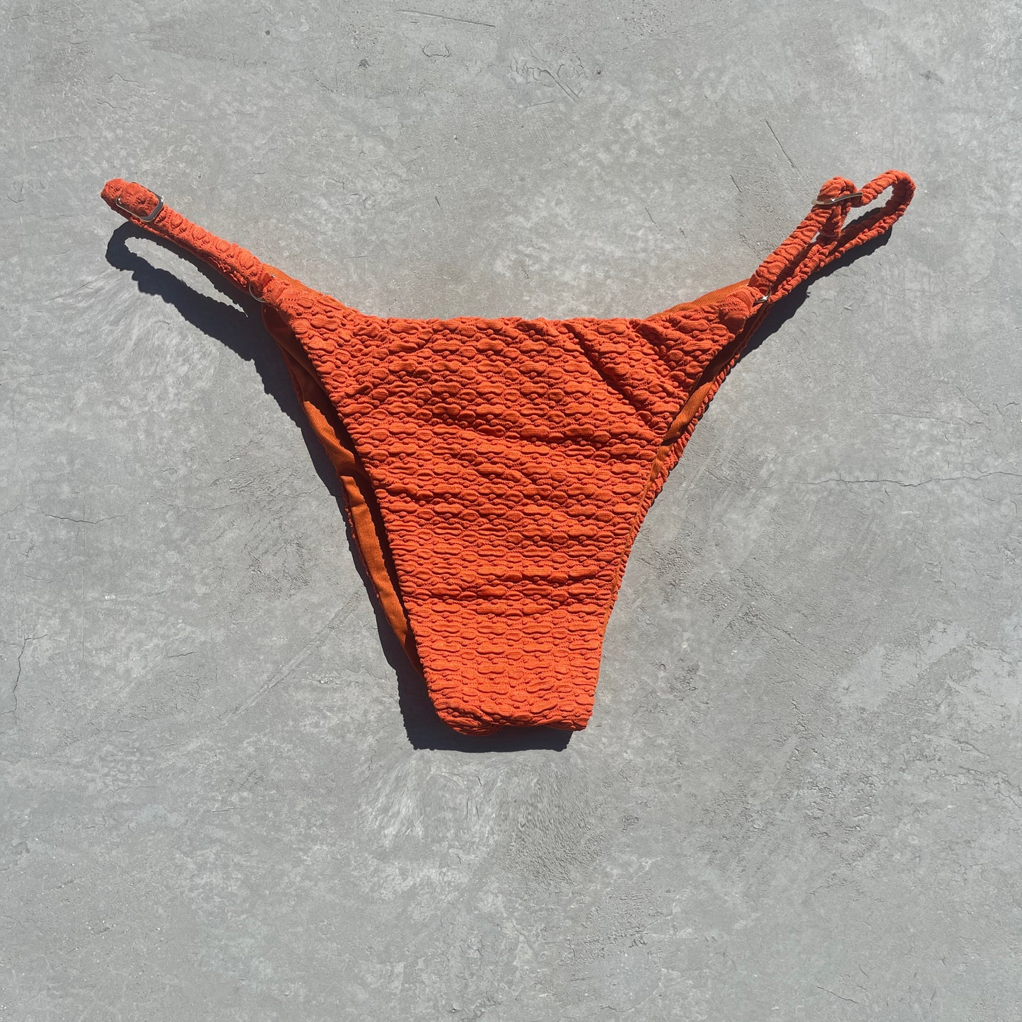 Sunkissed Amber Textured Tanga Bikini Bottom