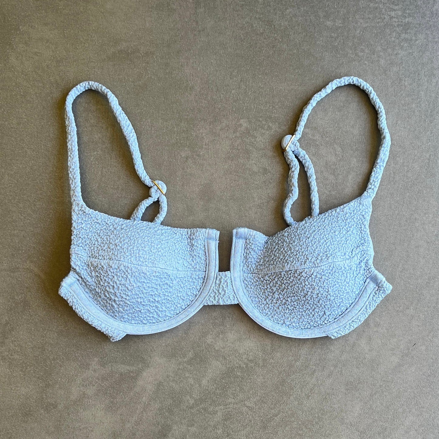 Blue Martini Beehive Textured Panneled Bikini Top