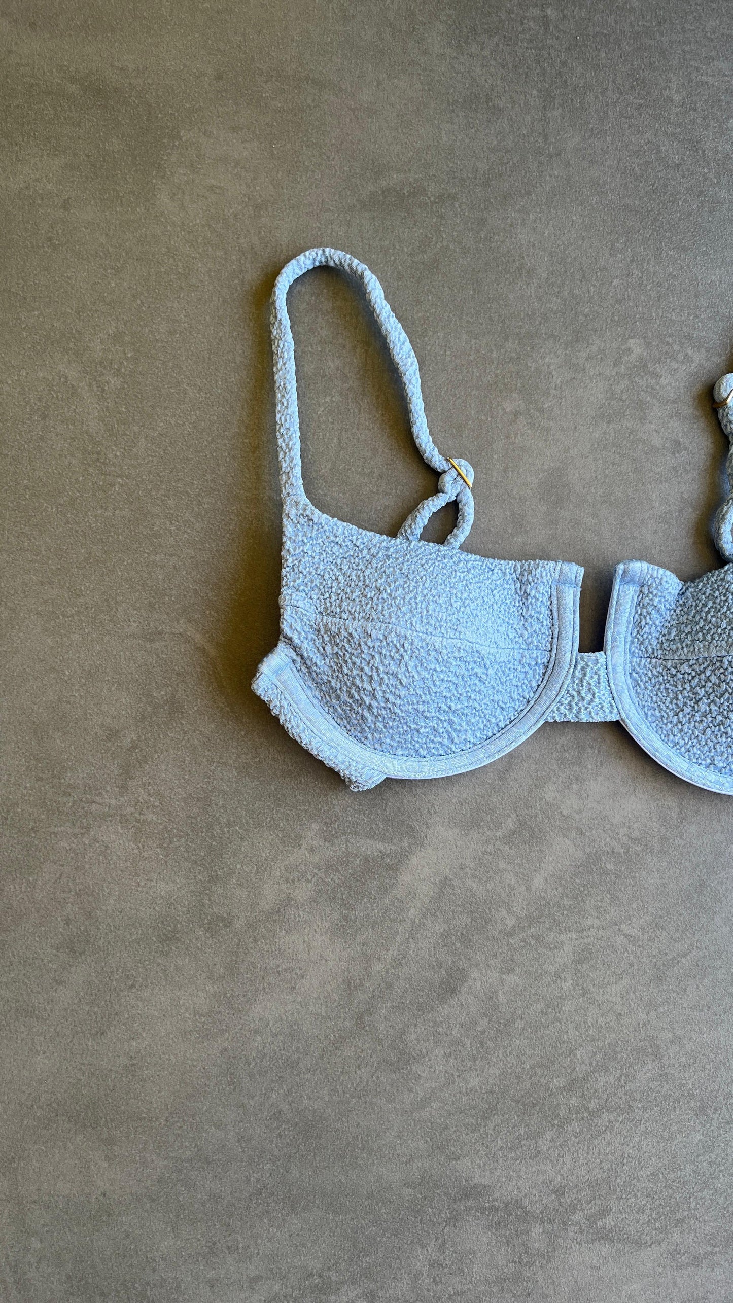 Blue Martini Beehive Textured Panneled Bikini Top