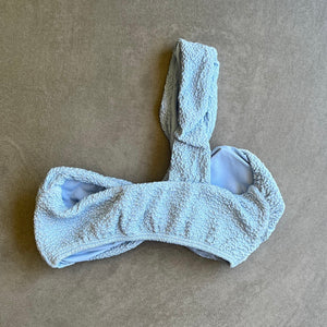 Blue Martini Beehive Textured Greek Bikini Top