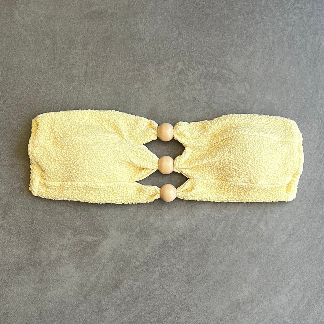 Lemoncello Beehive Textured Raquel Bikini Top