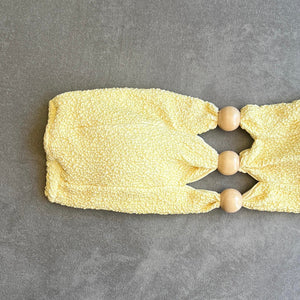 Lemoncello Beehive Textured Raquel Bikini Top