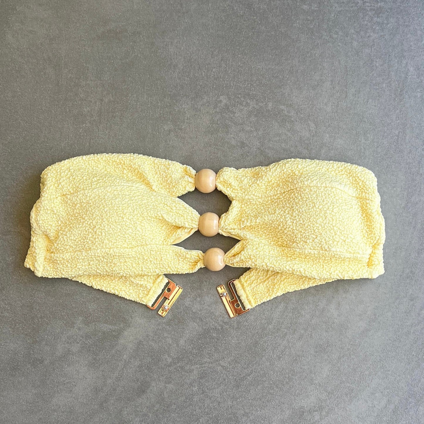 Lemoncello Beehive Textured Raquel Bikini Top