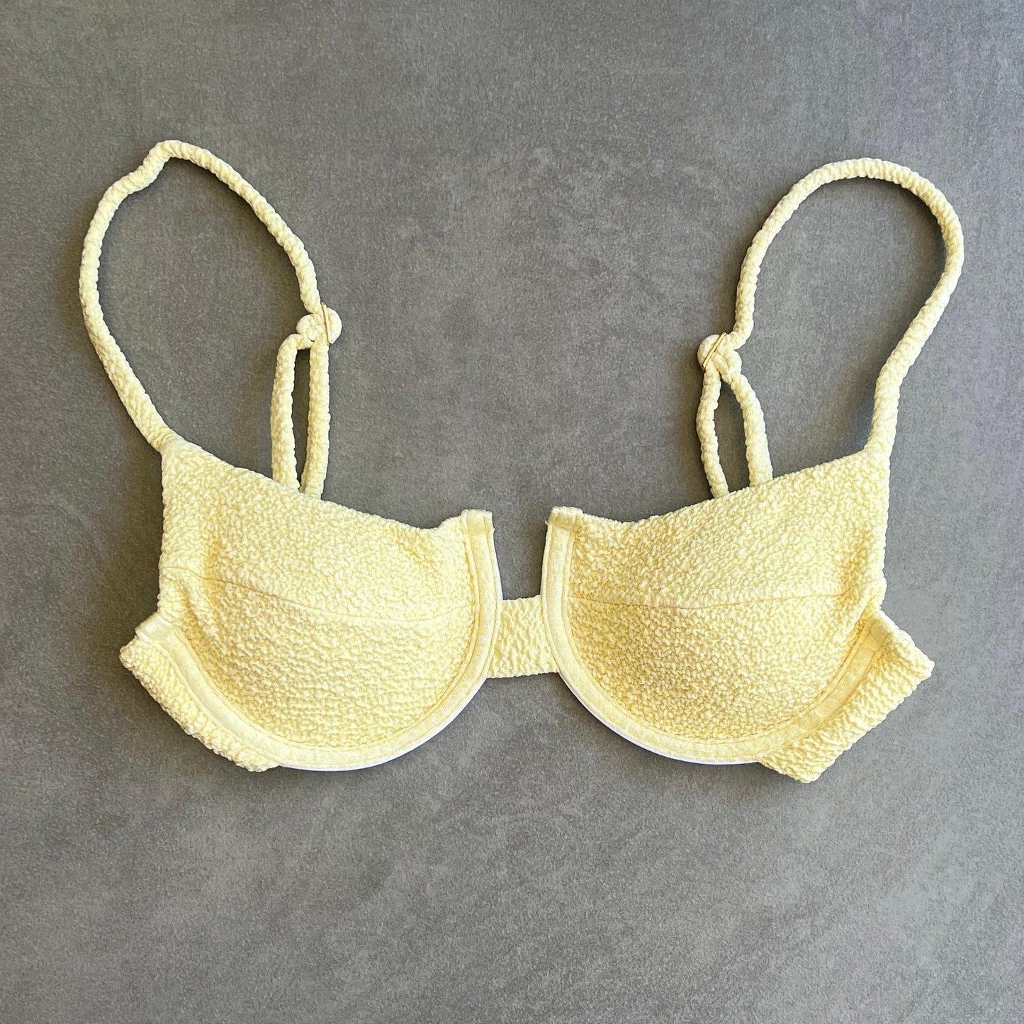 Lemoncello Beehive Textured Panneled Bikini Top