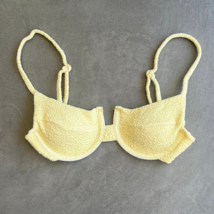 Lemoncello Beehive Textured Panneled Bikini Top