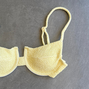 Lemoncello Beehive Textured Panneled Bikini Top
