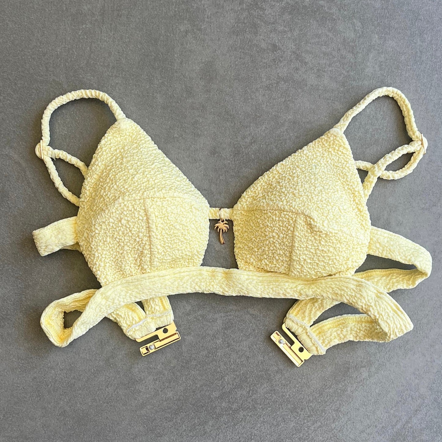 Lemoncello Beehive Textured Vera Bikini Top