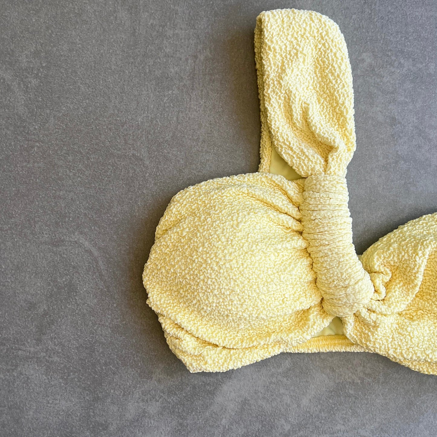Lemoncello Beehive Textured Greek Bikini Top