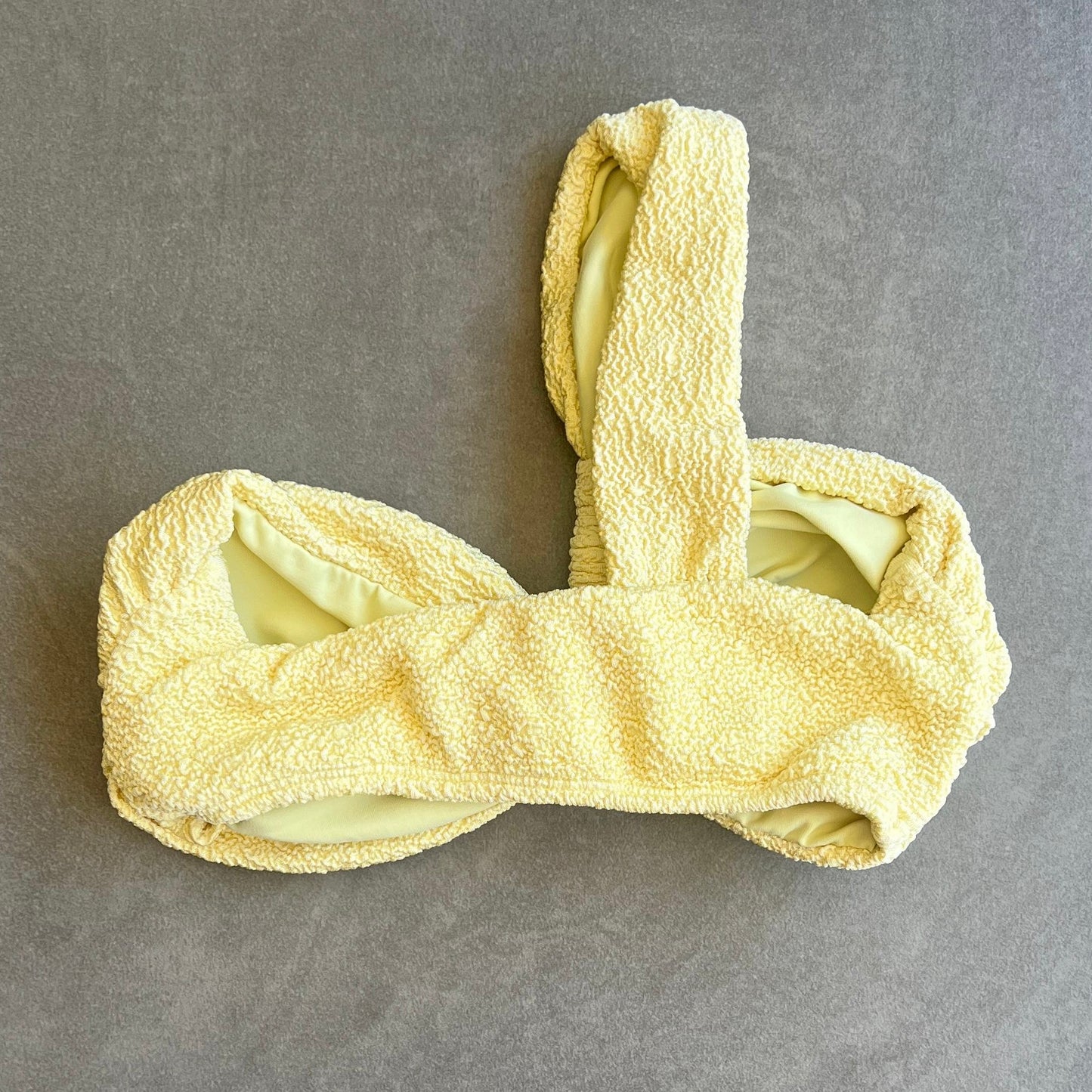 Lemoncello Beehive Textured Greek Bikini Top