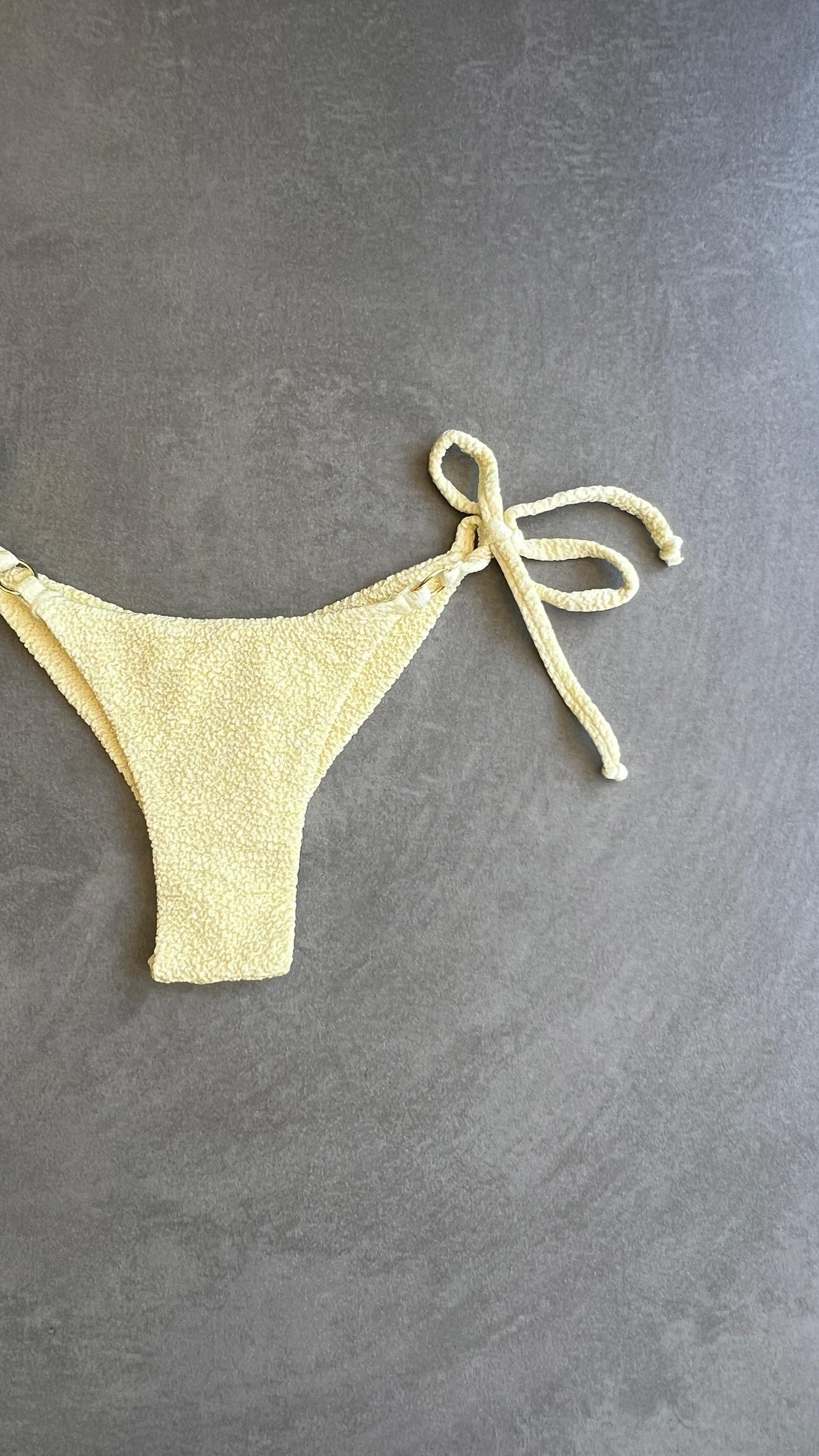 Lemoncello Beehive Textured Katie Side Tie Bikini Bottom