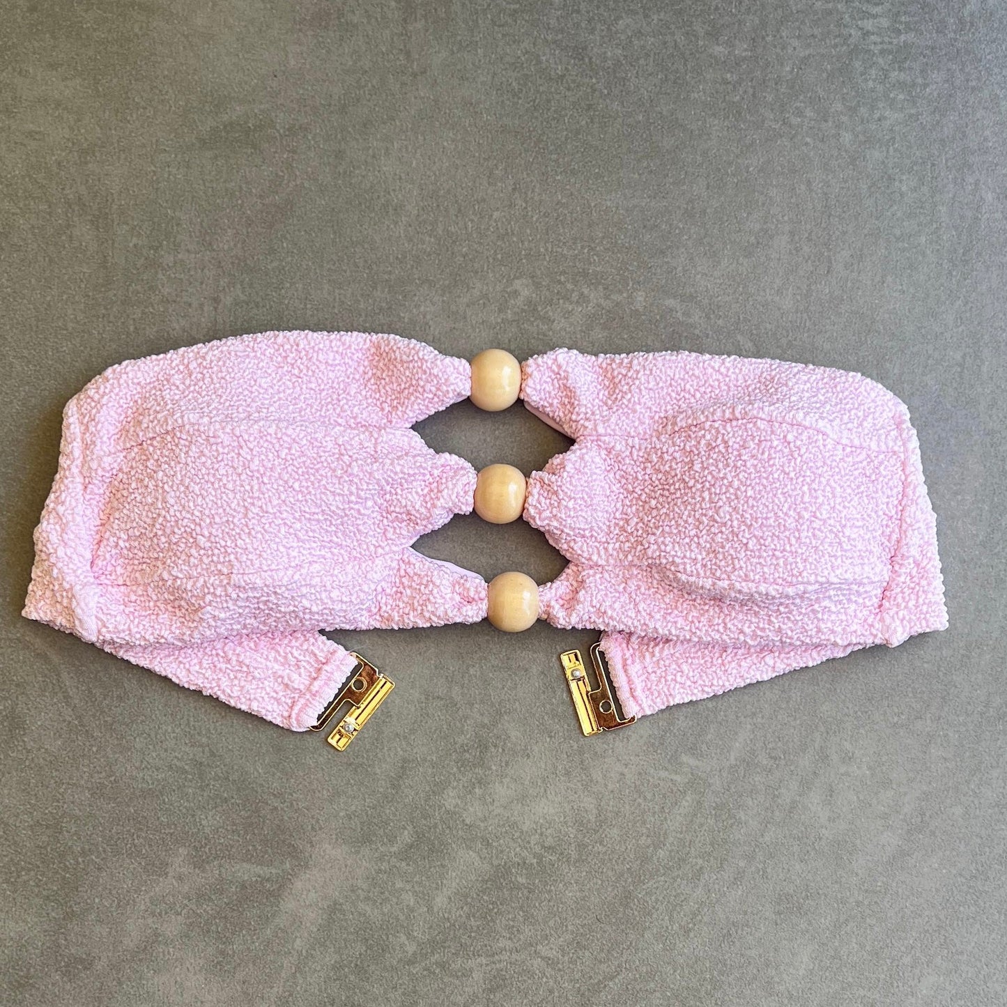 Rose Spritz Beehive Textured Raquel Bikini Top