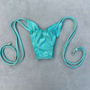 Turquoise Ripple Side Tie Bikini Bottom